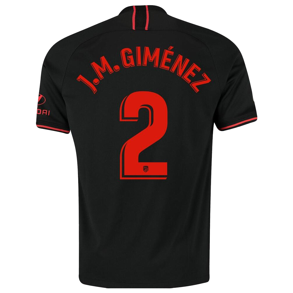 Hombre Jose Gimenez 2 2ª Equipación Negro Camiseta 2019/20 La Camisa Chile