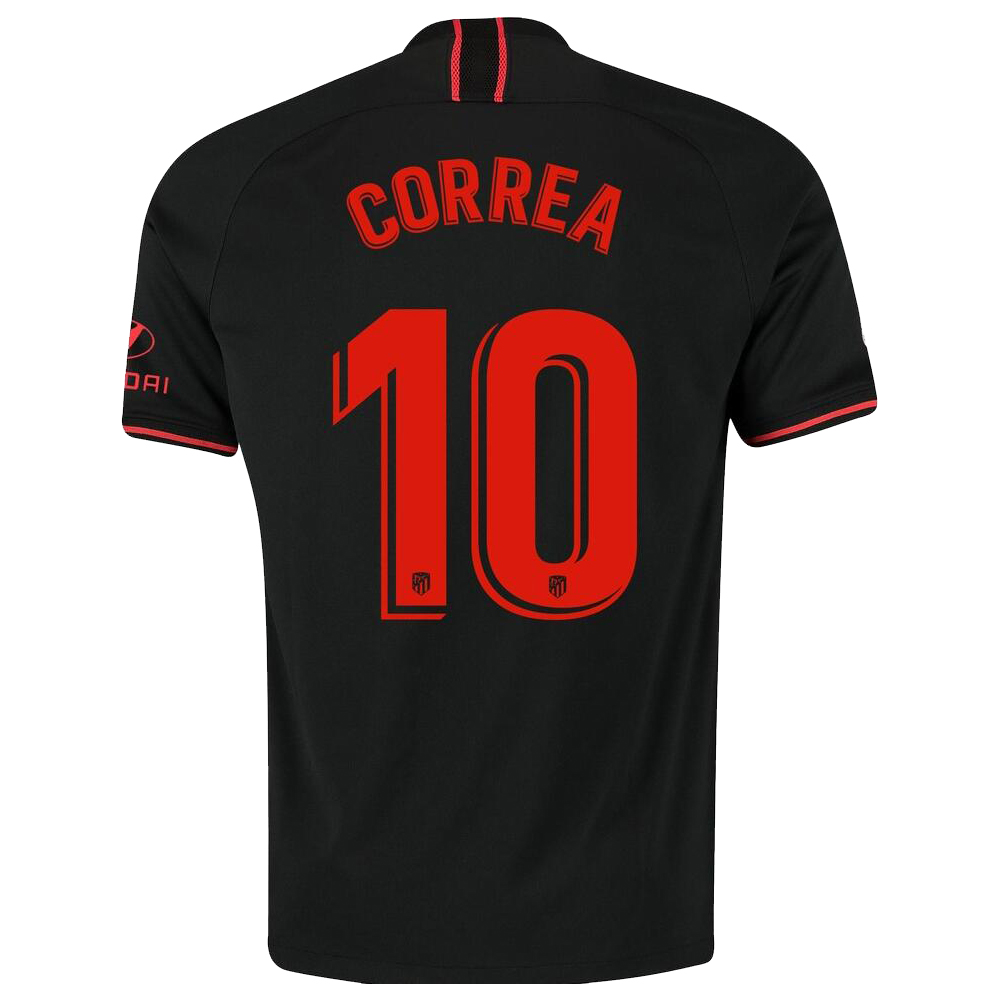 Hombre Angel Correa 10 2ª Equipación Negro Camiseta 2019/20 La Camisa Chile