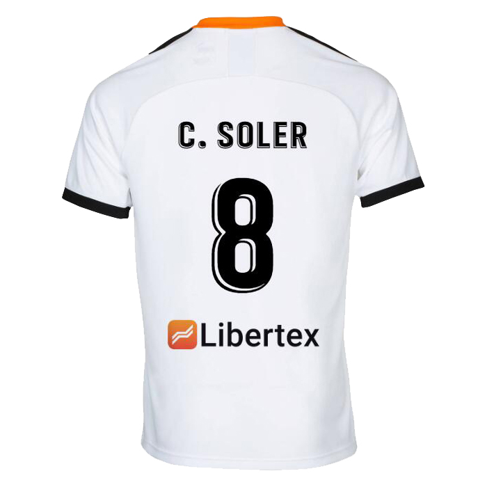 Hombre Carlos Soler 8 1ª Equipación Blanco Camiseta 2019/20 La Camisa Chile