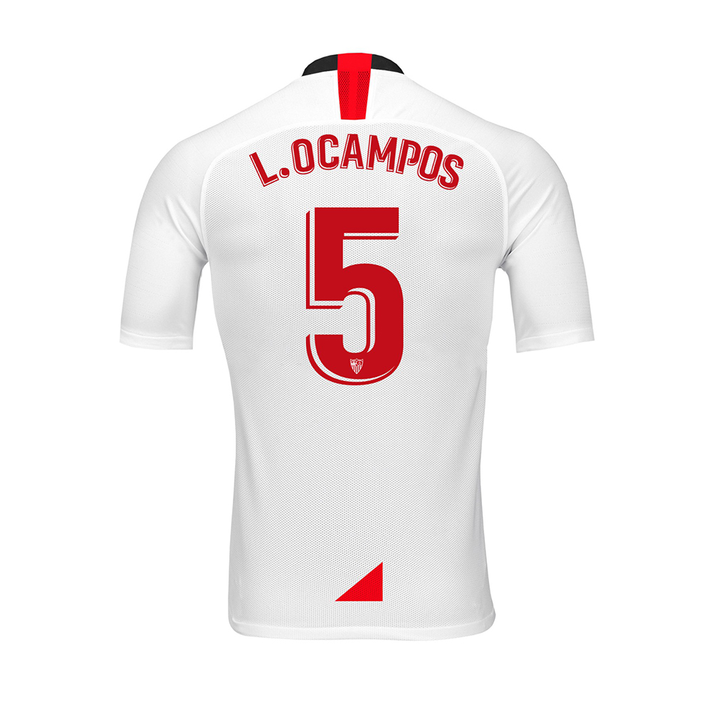 Hombre Lucas Ocampos 5 1ª Equipación Blanco Camiseta 2019/20 La Camisa Chile