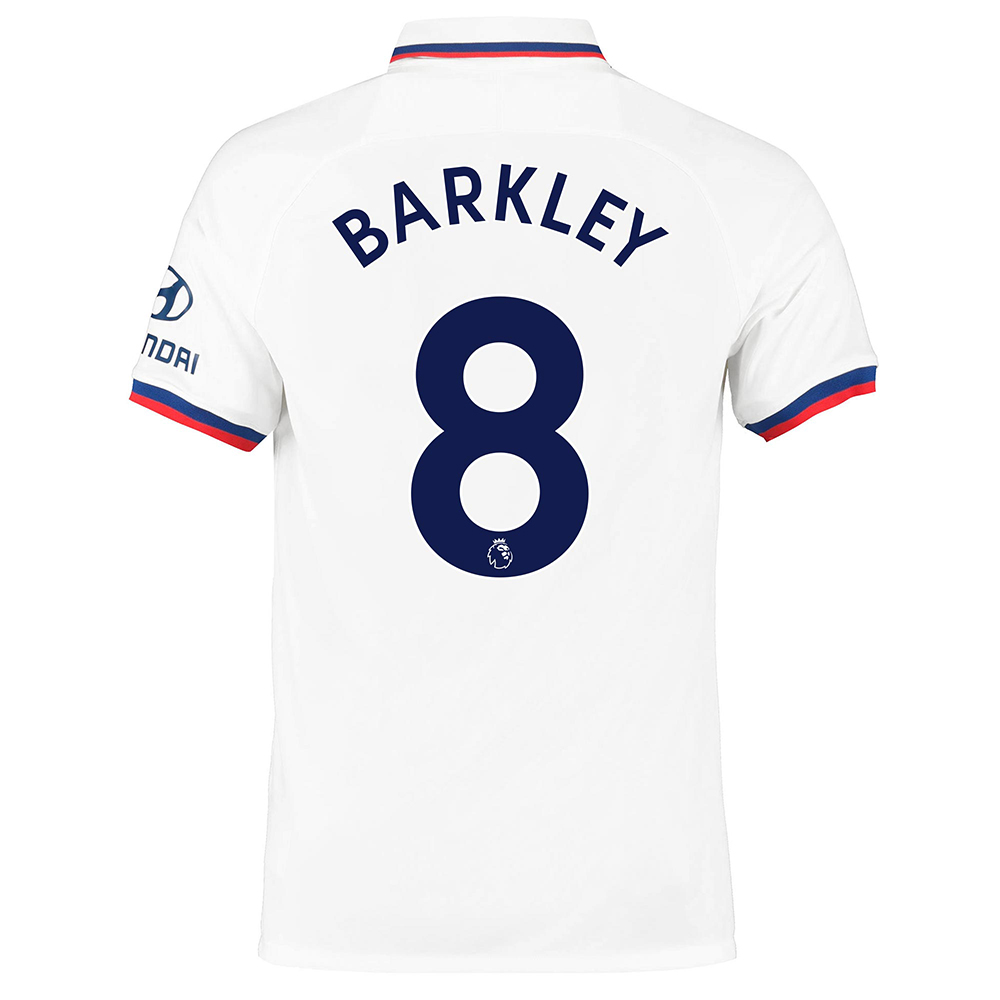 Hombre Ross Barkley 8 2ª Equipación Blanco Camiseta 2019/20 La Camisa Chile