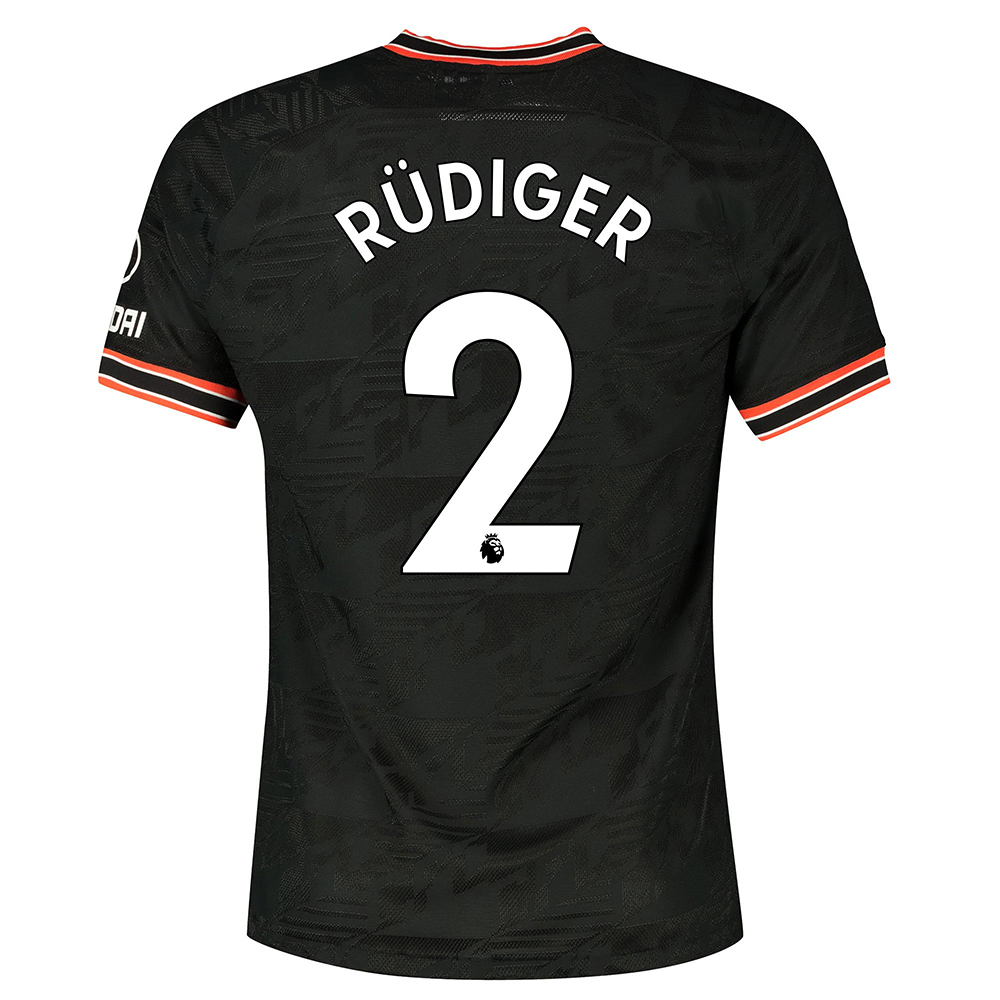 Hombre Antonio Rudiger 2 3ª Equipación Negro Camiseta 2019/20 La Camisa Chile