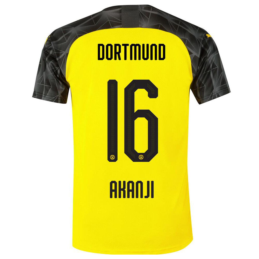 Hombre Akanji 16 Memento Amarillo Negro Camiseta 2019/20 La Camisa Chile
