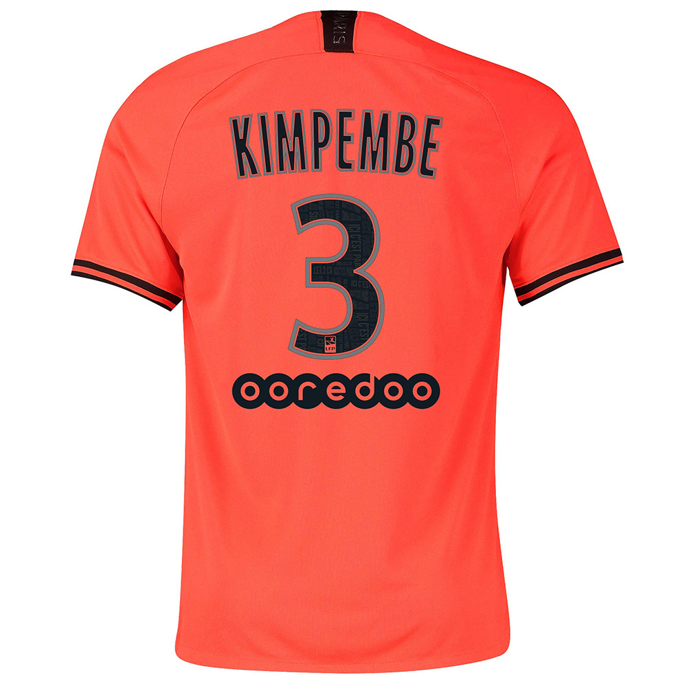 Niño Presnel Kimpembe 3 2ª Equipación Naranja Camiseta 2019/20 La Camisa Chile