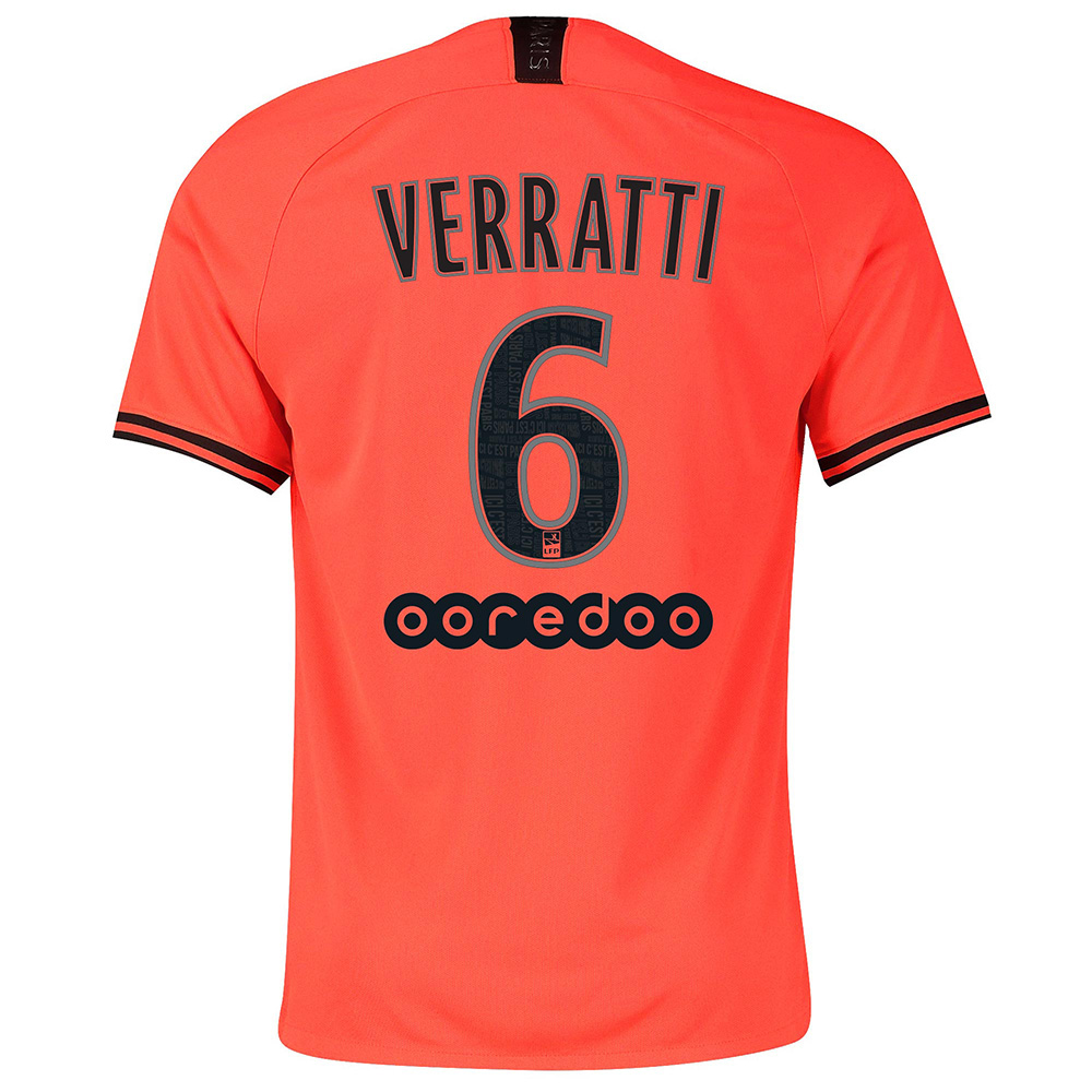 Niño Marco Verratti 6 2ª Equipación Naranja Camiseta 2019/20 La Camisa Chile