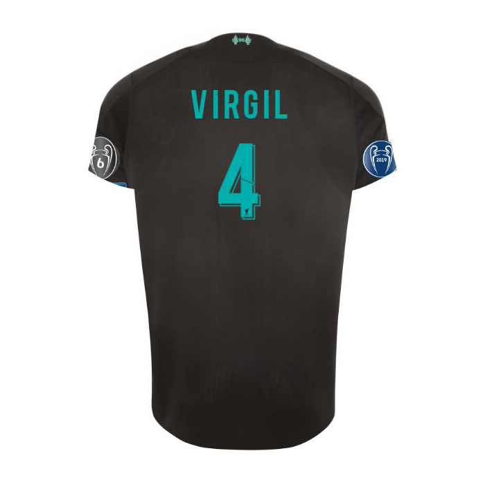 Niño Virgil van Dijk 4 3ª Equipación Negro Camiseta 2019/20 La Camisa Chile