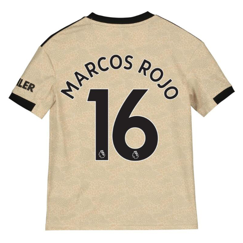 Niño Marcos Rojo 16 2ª Equipación Champán Camiseta 2019/20 La Camisa Chile