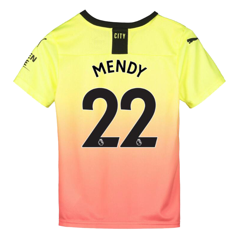 Niño Benjamin Mendy 22 3ª Equipación Amarillo Naranja Camiseta 2019/20 La Camisa Chile