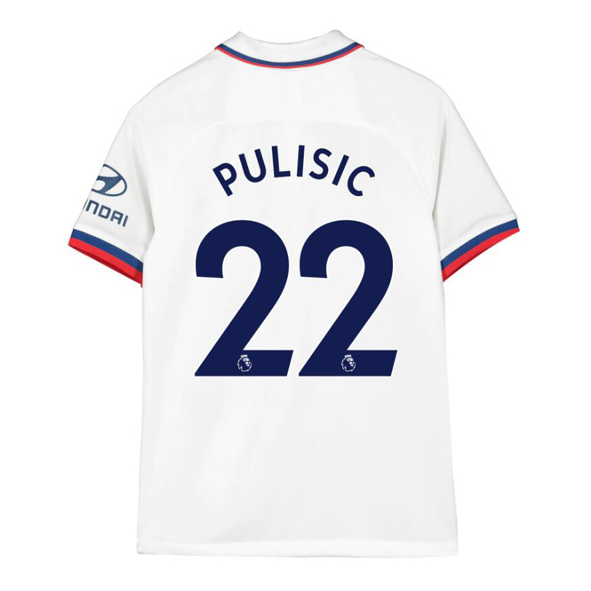Niño Pulisic 22 2ª Equipación Blanco Camiseta 2019/20 La Camisa Chile