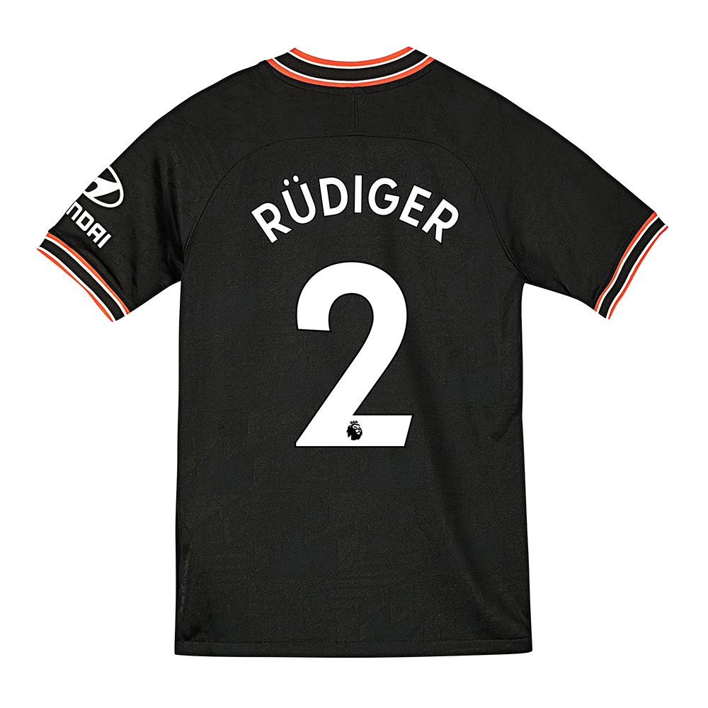 Niño Antonio Rudiger 2 3ª Equipación Negro Camiseta 2019/20 La Camisa Chile