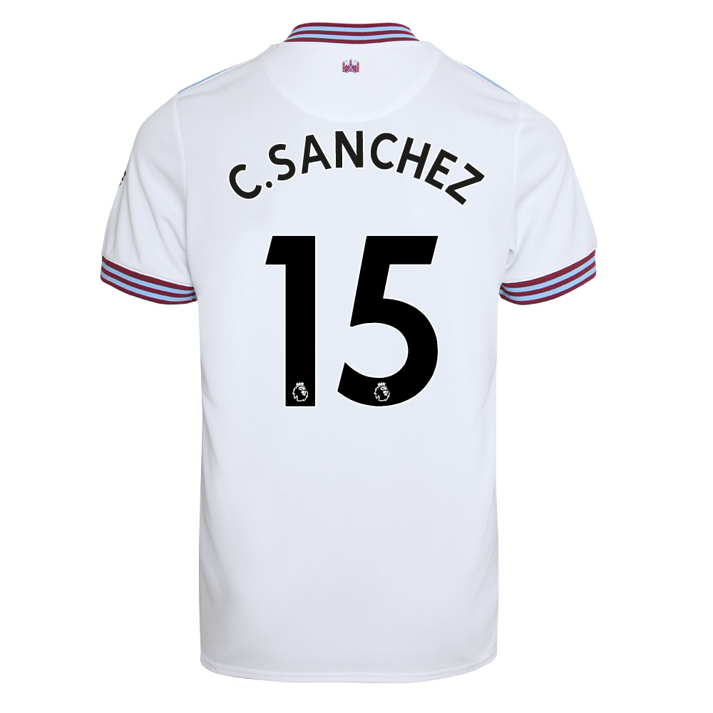 Niño Carlos Sanchez 15 2ª Equipación Blanco Camiseta 2019/20 La Camisa Chile