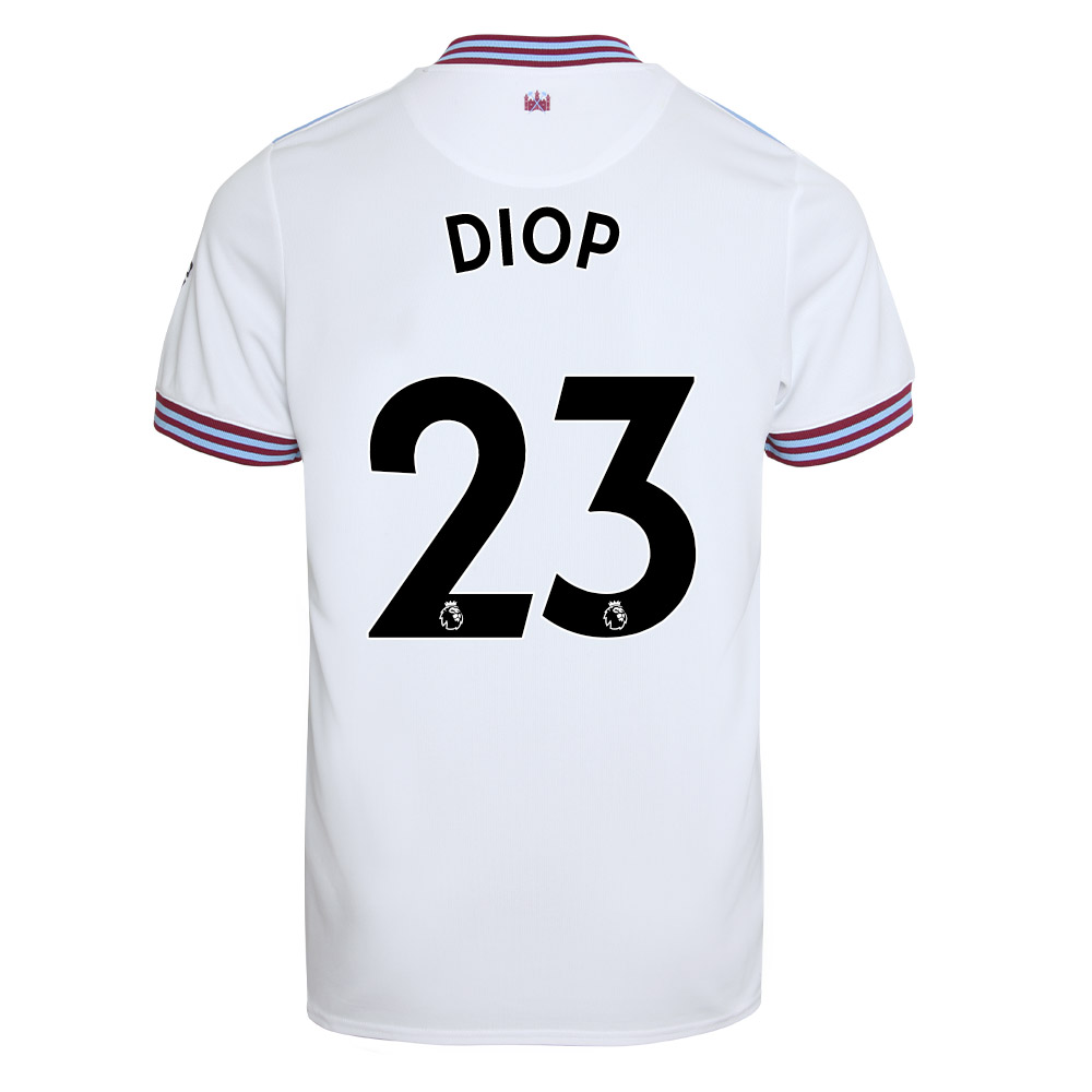 Niño Issa Diop 23 2ª Equipación Blanco Camiseta 2019/20 La Camisa Chile