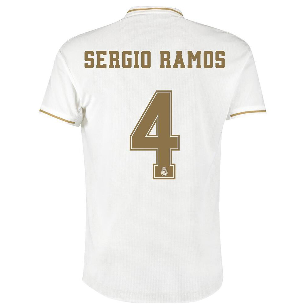 Niño Sergio Ramos 4 1ª Equipación Blanco Camiseta 2019/20 La Camisa Chile