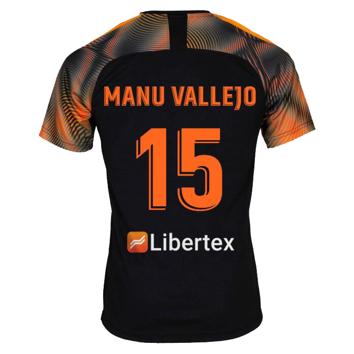 Niño Manu Vallejo 15 2ª Equipación Negro Camiseta 2019/20 La Camisa Chile