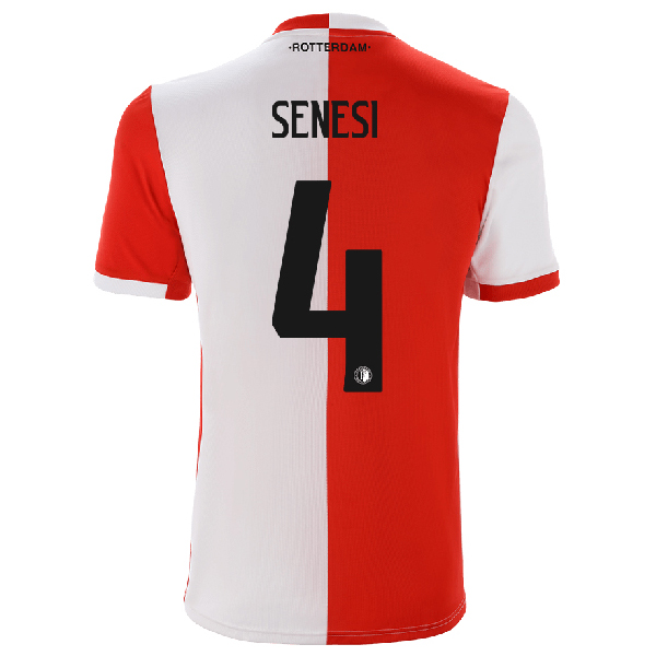 Niño Marcos Senesi 4 1ª Equipación Rojo Blanco Camiseta 2019/20 La Camisa Chile