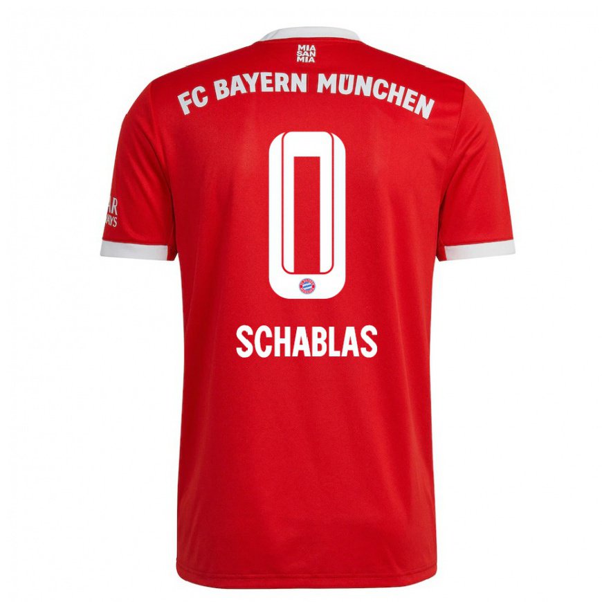 Kandiny Niño Camiseta Matteo Schablas #0 Neon Rojo Blanco 1ª Equipación 2022/23 La Camisa Chile