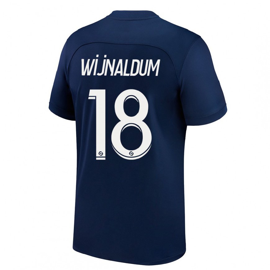 Kandiny Niño Camiseta Georginio Wijnaldum #18 Azul Oscuro Rojo 1ª Equipación 2022/23 La Camisa Chile