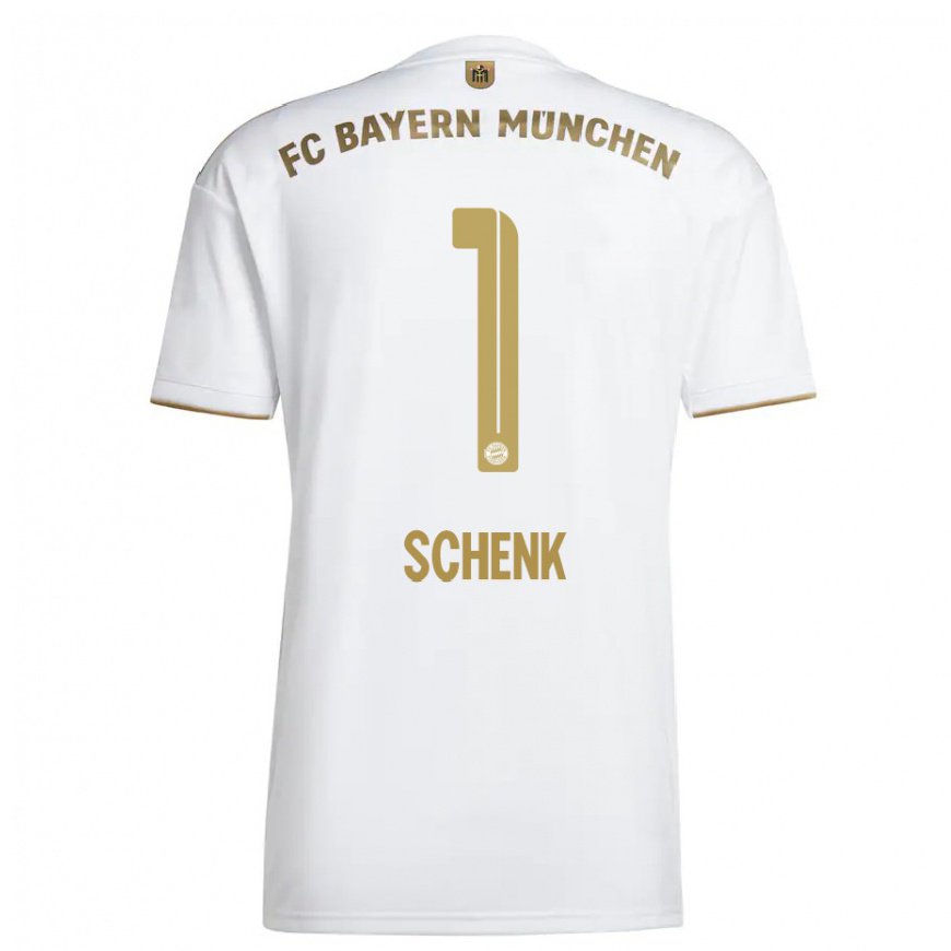 Kandiny Niño Camiseta Johannes Schenk #1 Oro Blanco 2ª Equipación 2022/23 La Camisa Chile