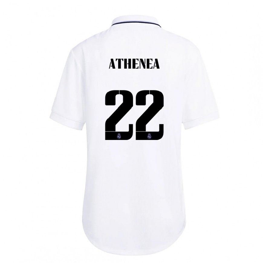 Kandiny Hombre Camiseta Athenea Del Castillo #22 Blanco Púrpura 1ª Equipación 2022/23 La Camisa Chile