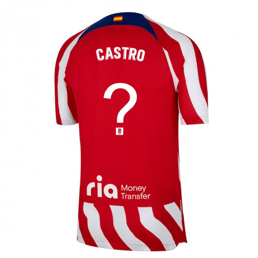 Kandiny Hombre Camiseta Oscar Castro #0 Rojo Blanco Azul 1ª Equipación 2022/23 La Camisa Chile