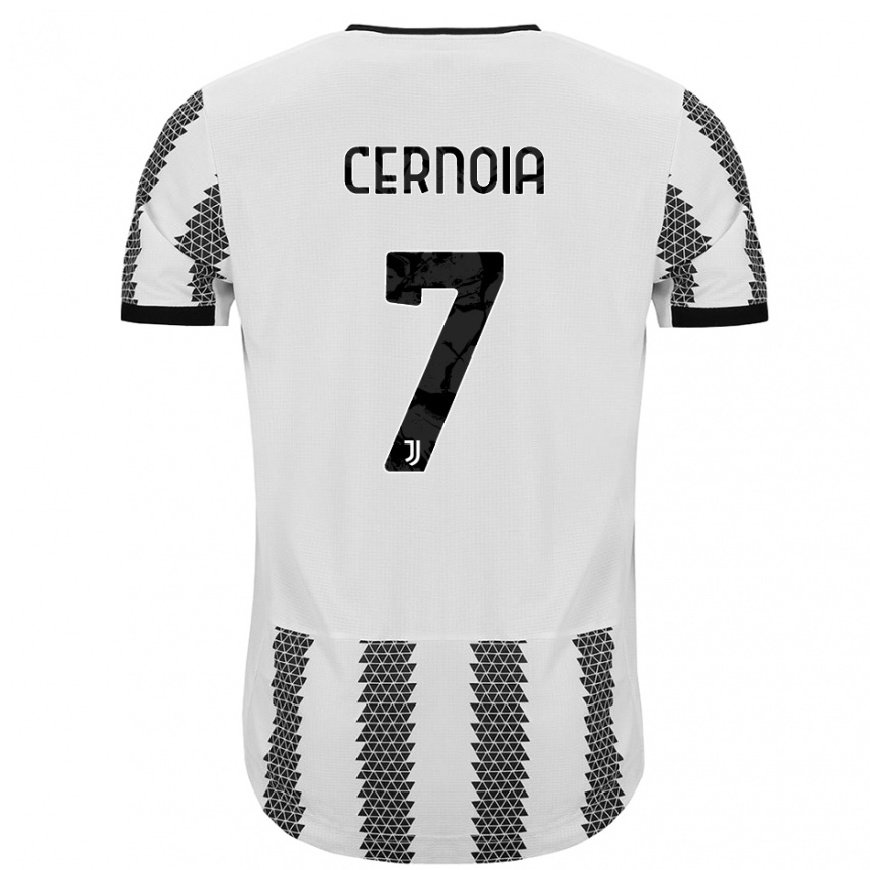 Kandiny Hombre Camiseta Valentina Cernoia #7 Blanco Negro 1ª Equipación 2022/23 La Camisa Chile