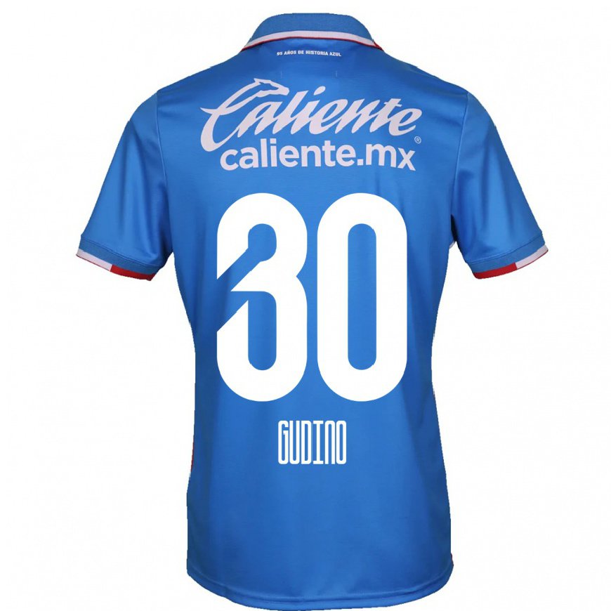 Kandiny Hombre Camiseta Andres Gudino #30 Azure Azul 1ª Equipación 2022/23 La Camisa Chile