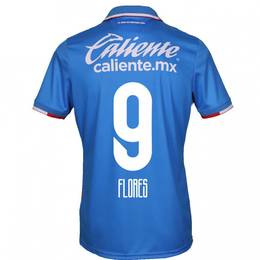 Kandiny Hombre Camiseta Daniela Flores #9 Azure Azul 1ª Equipación 2022/23 La Camisa Chile