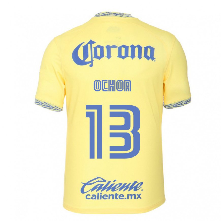 Kandiny Hombre Camiseta Guillermo Ochoa #13 Limon Amarillo 1ª Equipación 2022/23 La Camisa Chile