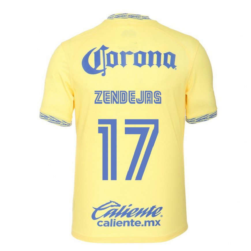 Kandiny Hombre Camiseta Alejandro Zendejas #17 Limon Amarillo 1ª Equipación 2022/23 La Camisa Chile