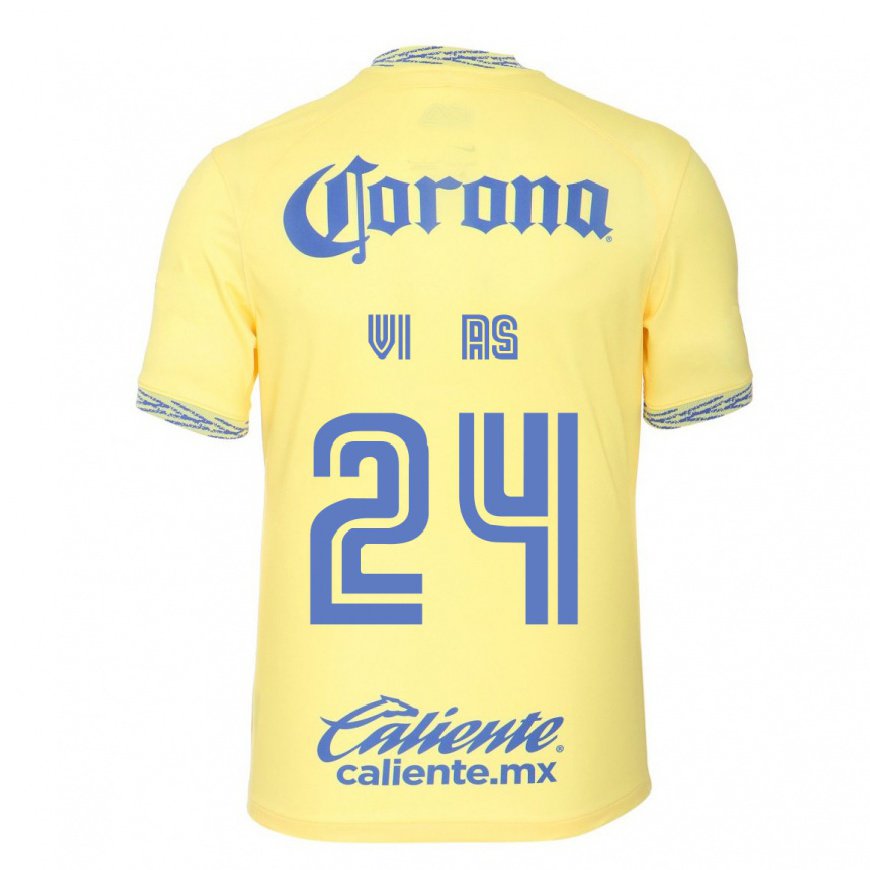 Kandiny Hombre Camiseta Federico Viñas #24 Limon Amarillo 1ª Equipación 2022/23 La Camisa Chile