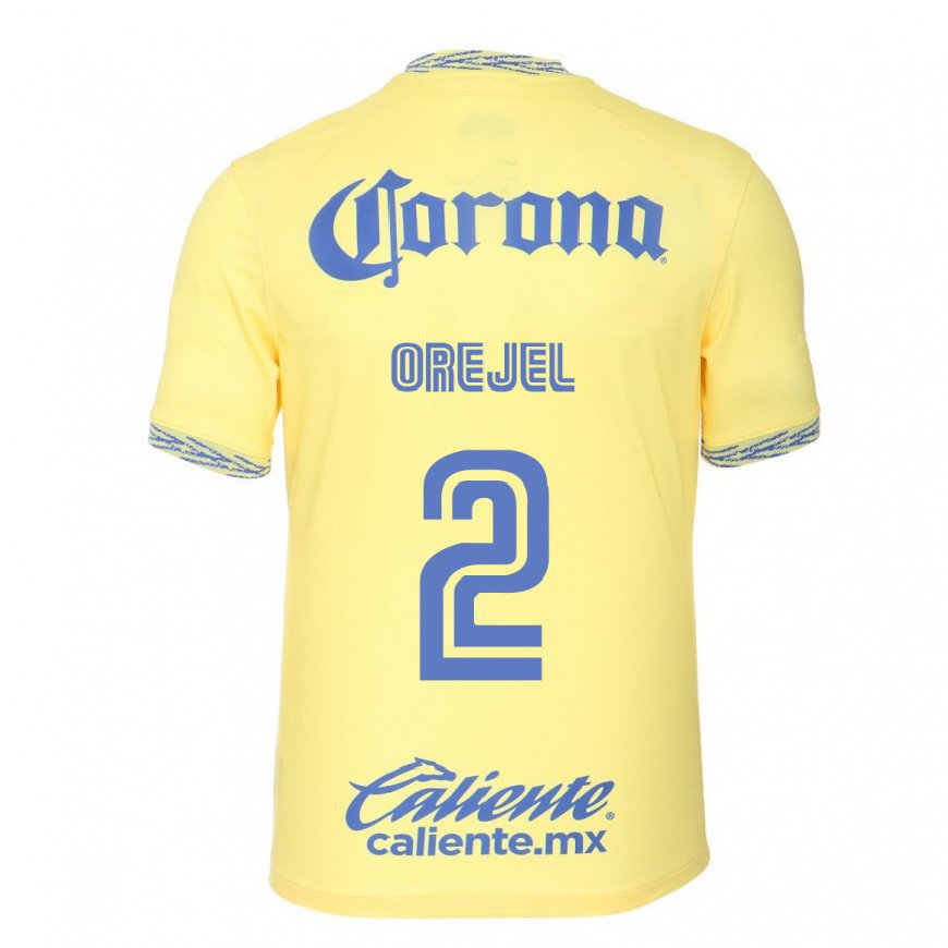 Kandiny Hombre Camiseta Jocelyn Orejel #2 Limon Amarillo 1ª Equipación 2022/23 La Camisa Chile