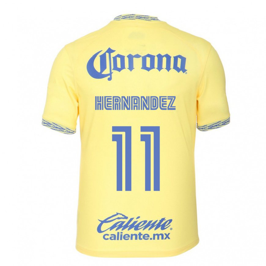 Kandiny Hombre Camiseta Montserrat Hernandez #11 Limon Amarillo 1ª Equipación 2022/23 La Camisa Chile