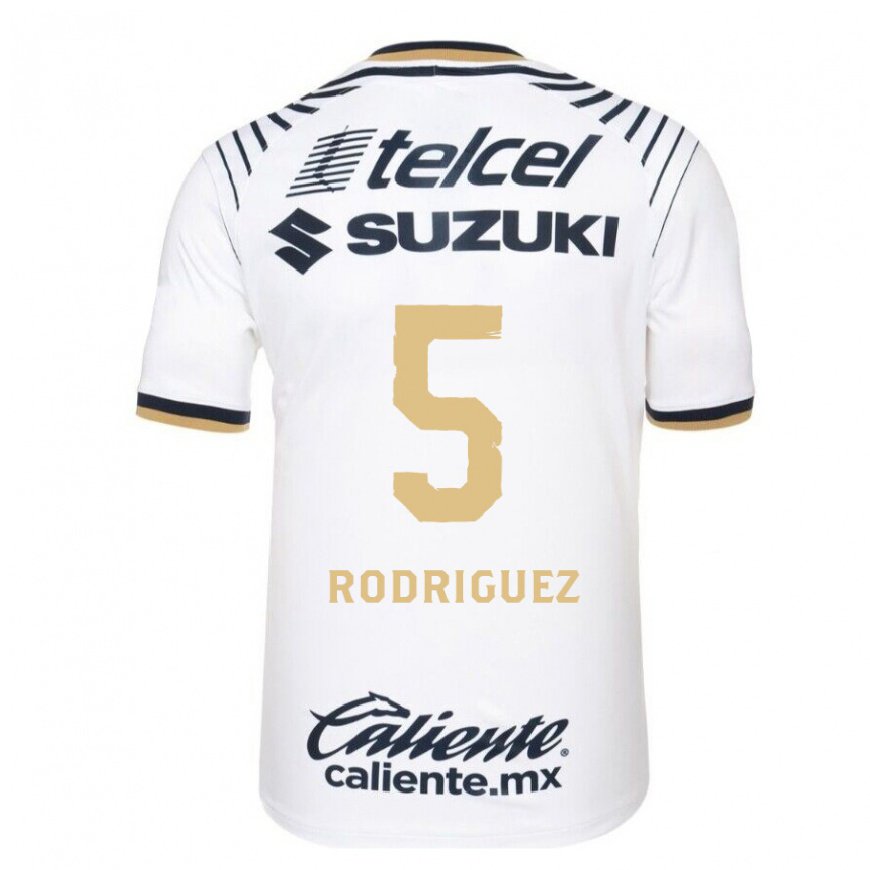 Kandiny Hombre Camiseta Jeronimo Rodriguez #5 Mezclilla Blanca 1ª Equipación 2022/23 La Camisa Chile
