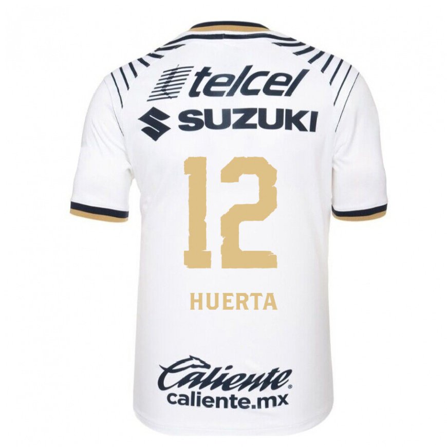 Kandiny Hombre Camiseta Cesar Huerta #12 Mezclilla Blanca 1ª Equipación 2022/23 La Camisa Chile