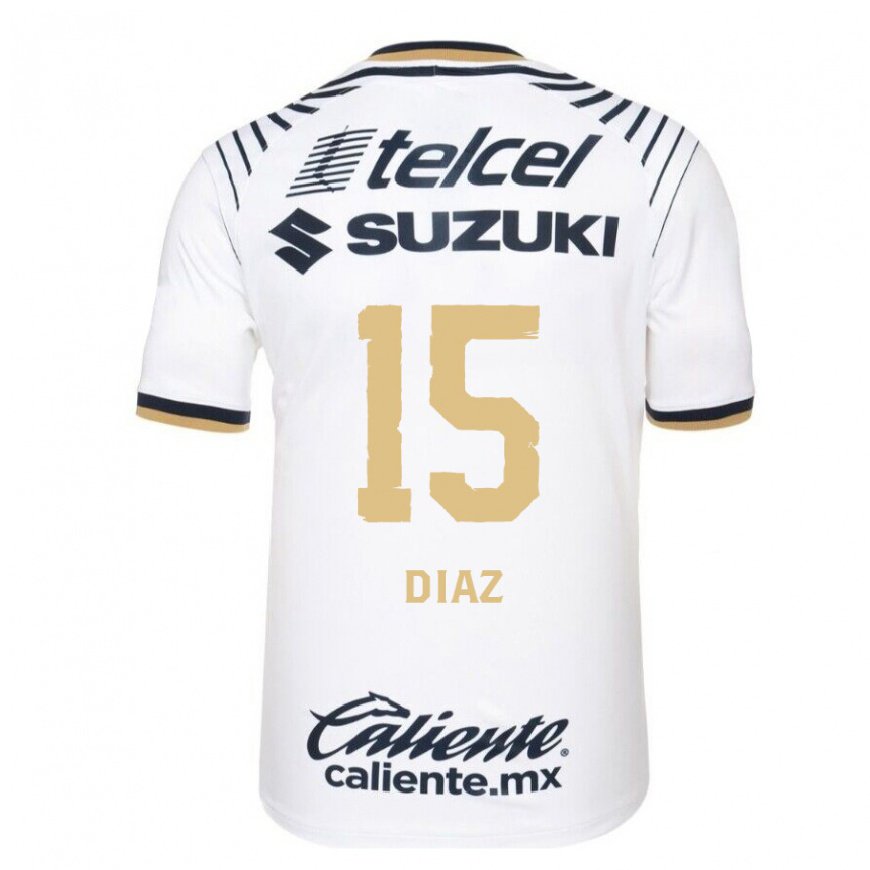 Kandiny Hombre Camiseta Marylin Diaz #15 Mezclilla Blanca 1ª Equipación 2022/23 La Camisa Chile
