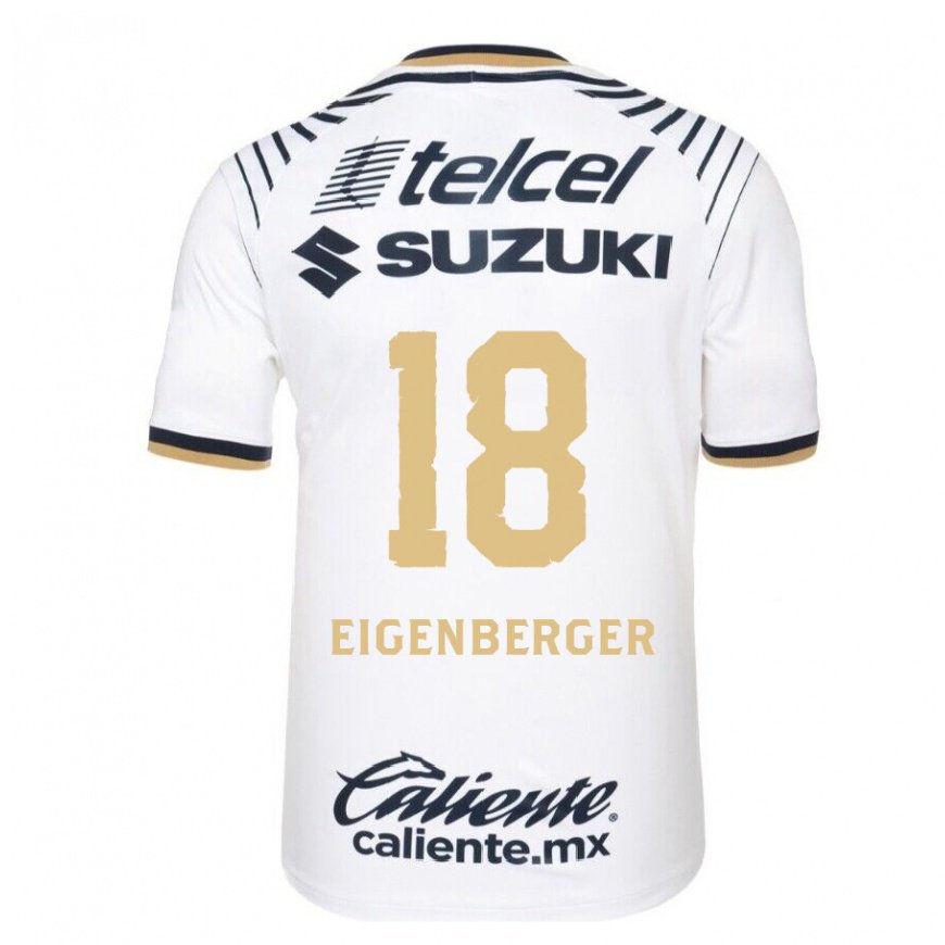 Kandiny Hombre Camiseta Chandra Eigenberger #18 Mezclilla Blanca 1ª Equipación 2022/23 La Camisa Chile