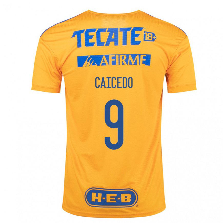 Kandiny Hombre Camiseta Jordy Caicedo #9 Abejorro Amarillo 1ª Equipación 2022/23 La Camisa Chile
