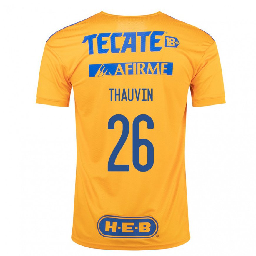 Kandiny Hombre Camiseta Florian Thauvin #26 Abejorro Amarillo 1ª Equipación 2022/23 La Camisa Chile