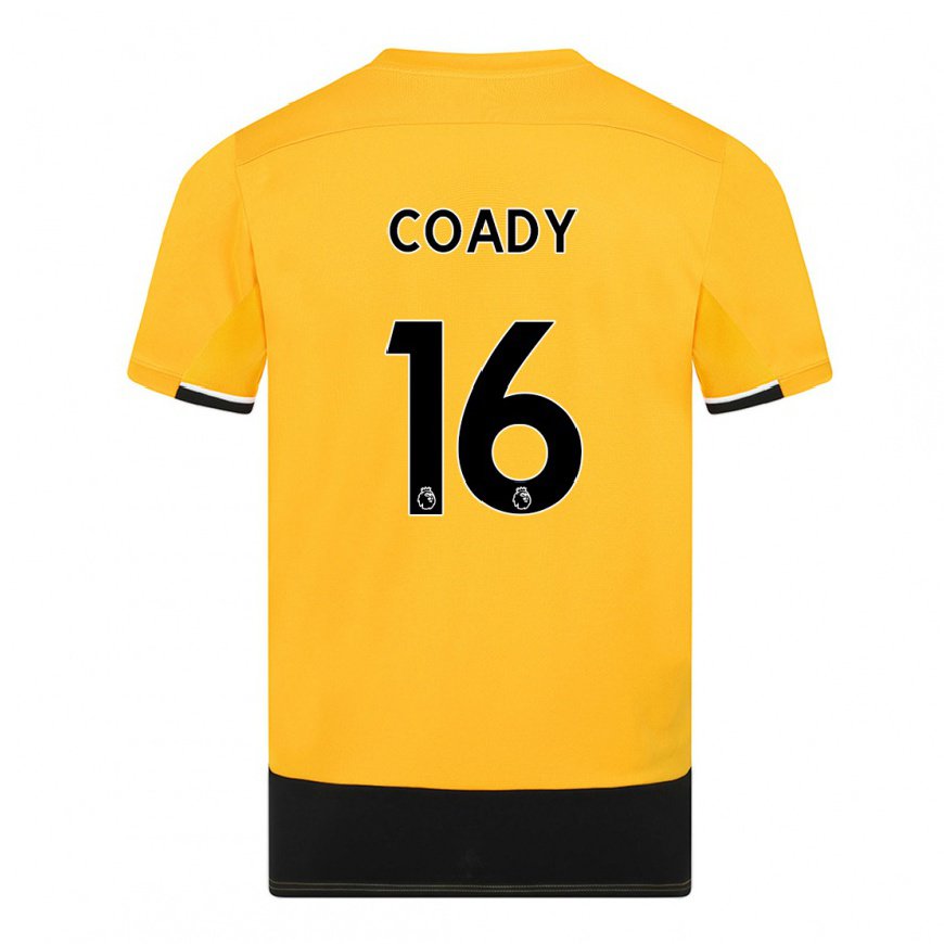 Kandiny Hombre Camiseta Conor Coady #16 Amarillo Negro 1ª Equipación 2022/23 La Camisa Chile