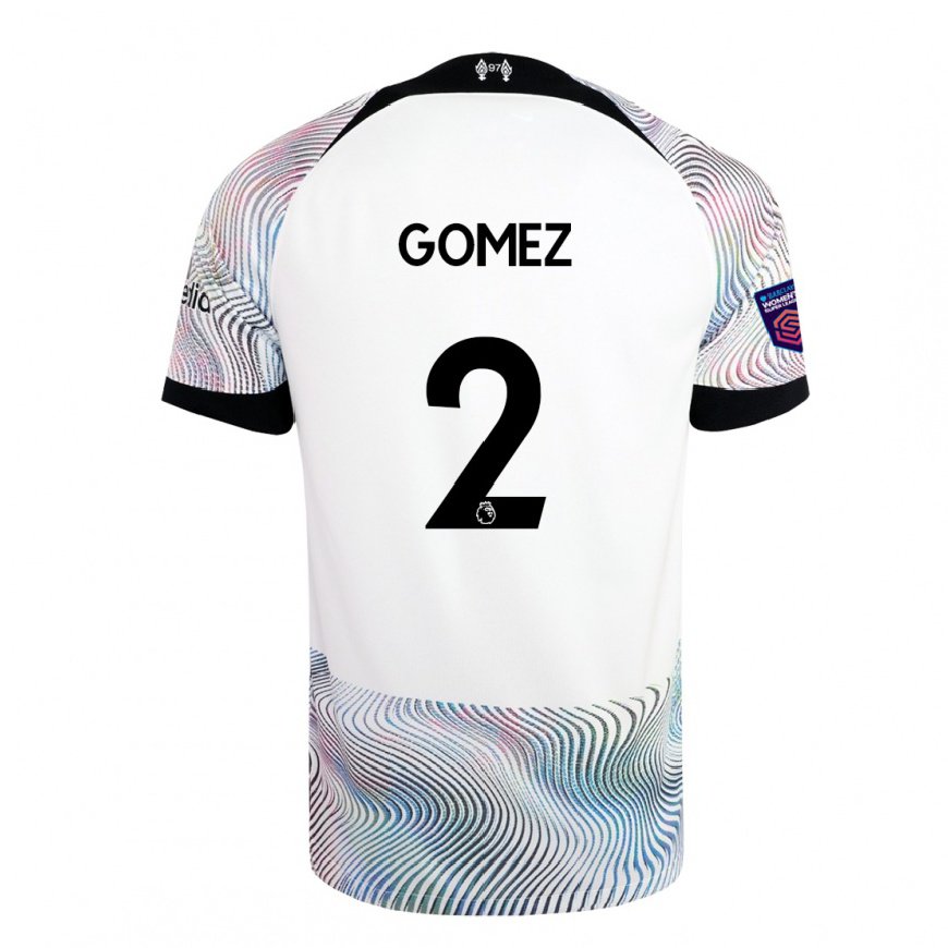 Kandiny Hombre Camiseta Joe Gomez #2 Blanco Colorido 2ª Equipación 2022/23 La Camisa Chile
