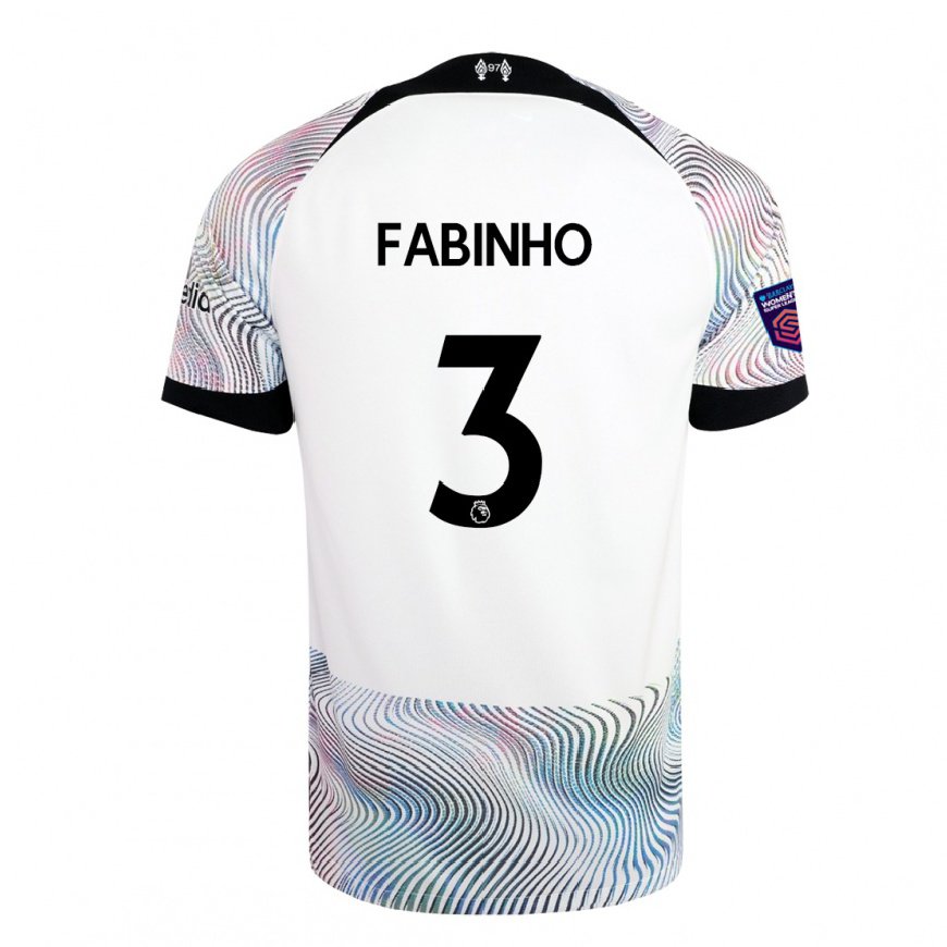 Kandiny Hombre Camiseta Fabinho #3 Blanco Colorido 2ª Equipación 2022/23 La Camisa Chile