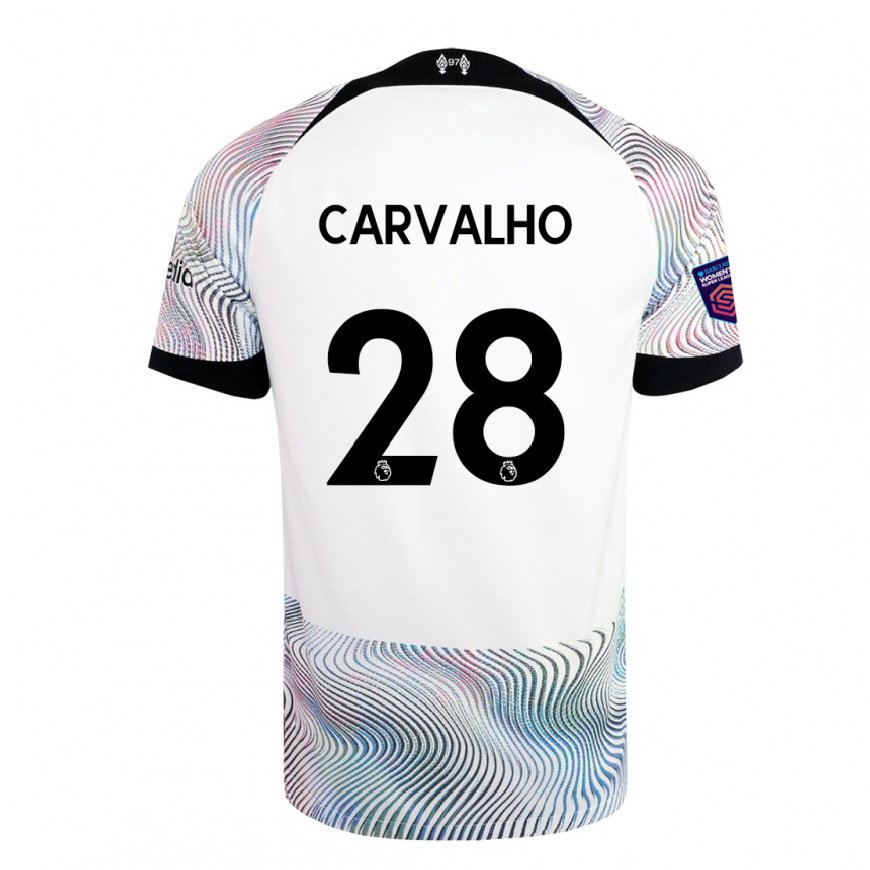 Kandiny Hombre Camiseta Fabio Carvalho #28 Blanco Colorido 2ª Equipación 2022/23 La Camisa Chile