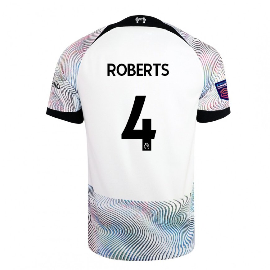 Kandiny Hombre Camiseta Rhiannon Roberts #4 Blanco Colorido 2ª Equipación 2022/23 La Camisa Chile