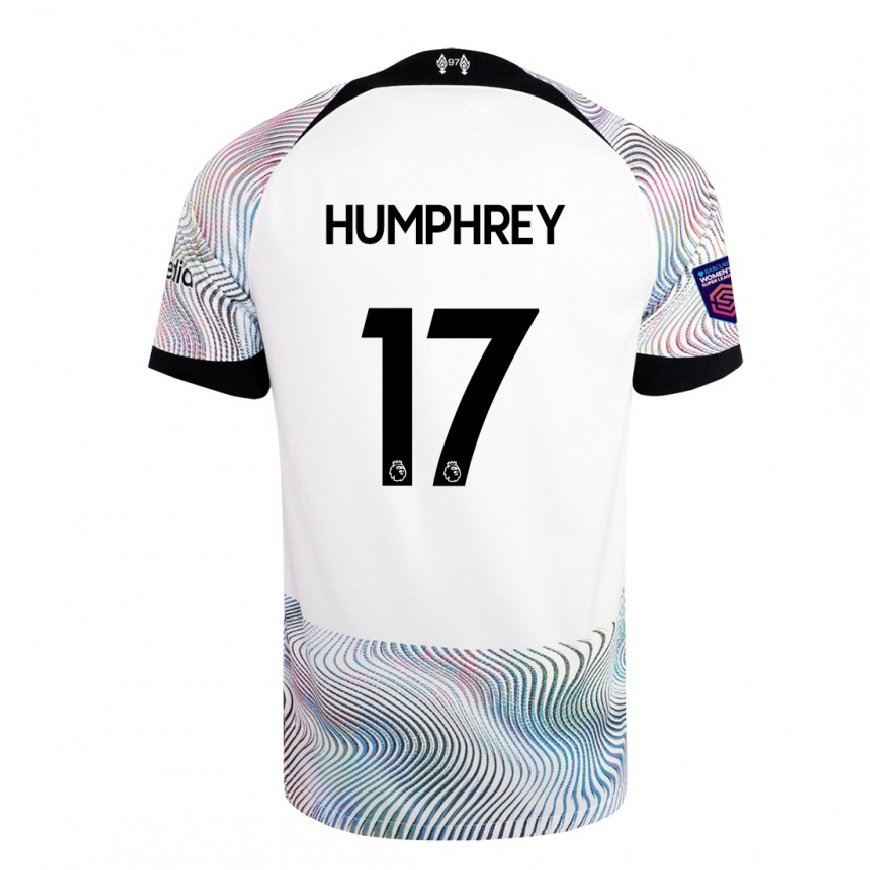 Kandiny Hombre Camiseta Carla Humphrey #17 Blanco Colorido 2ª Equipación 2022/23 La Camisa Chile