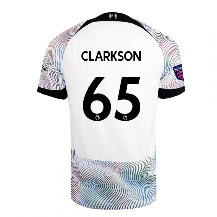 Kandiny Hombre Camiseta Leighton Clarkson #65 Blanco Colorido 2ª Equipación 2022/23 La Camisa Chile