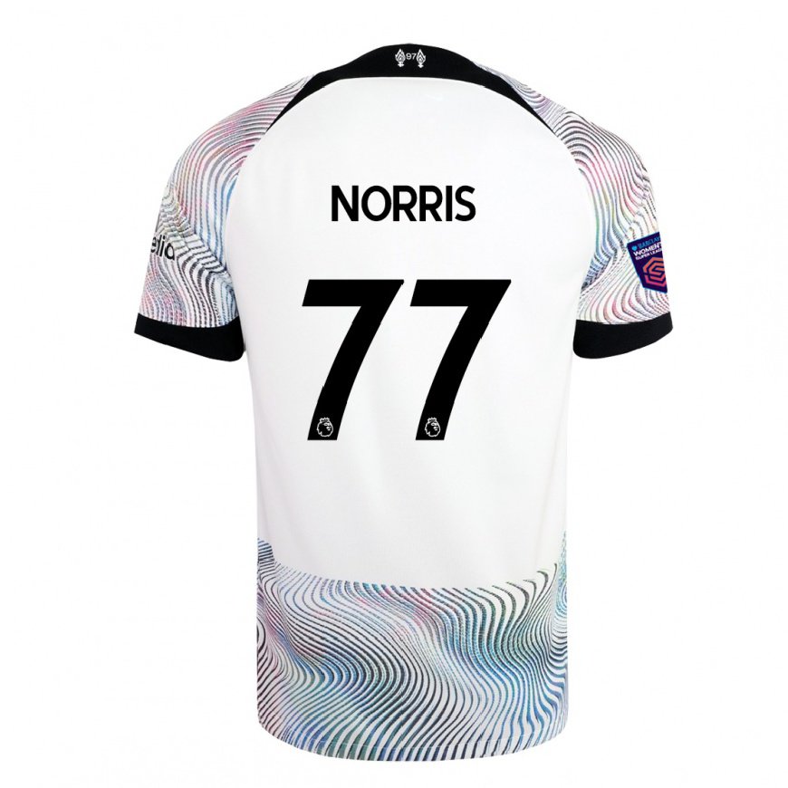 Kandiny Hombre Camiseta James Norris #77 Blanco Colorido 2ª Equipación 2022/23 La Camisa Chile
