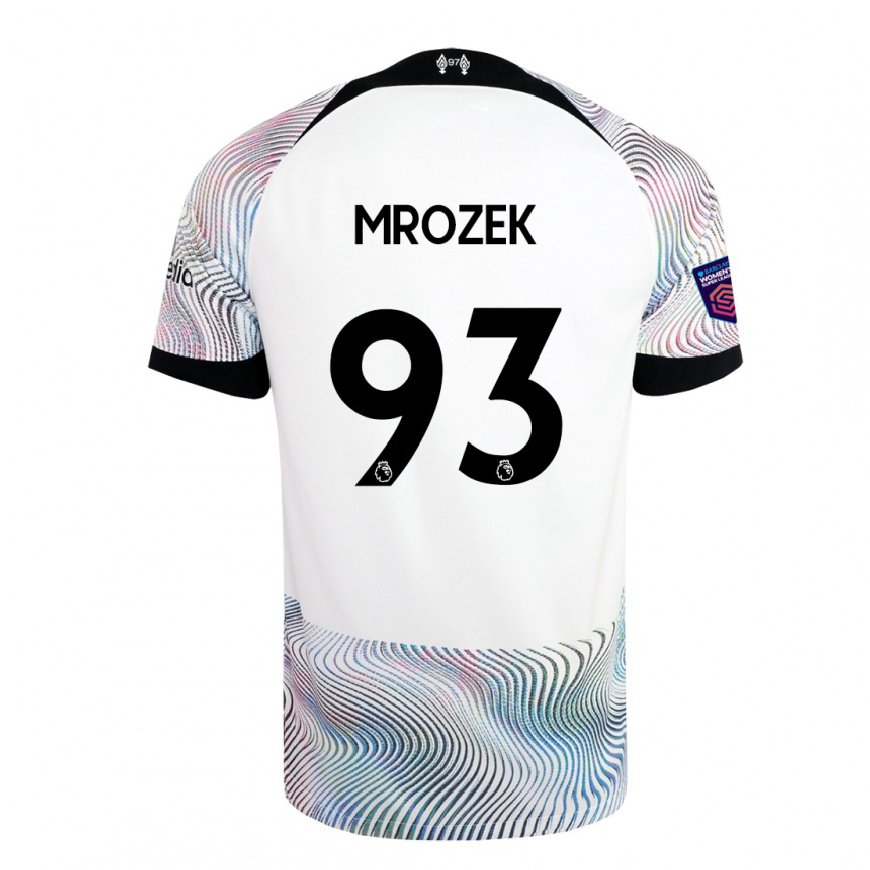 Kandiny Hombre Camiseta Fabian Mrozek #93 Blanco Colorido 2ª Equipación 2022/23 La Camisa Chile