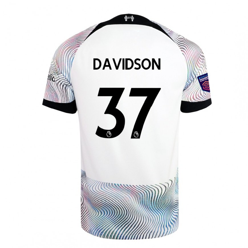 Kandiny Hombre Camiseta Josh Davidson #37 Blanco Colorido 2ª Equipación 2022/23 La Camisa Chile