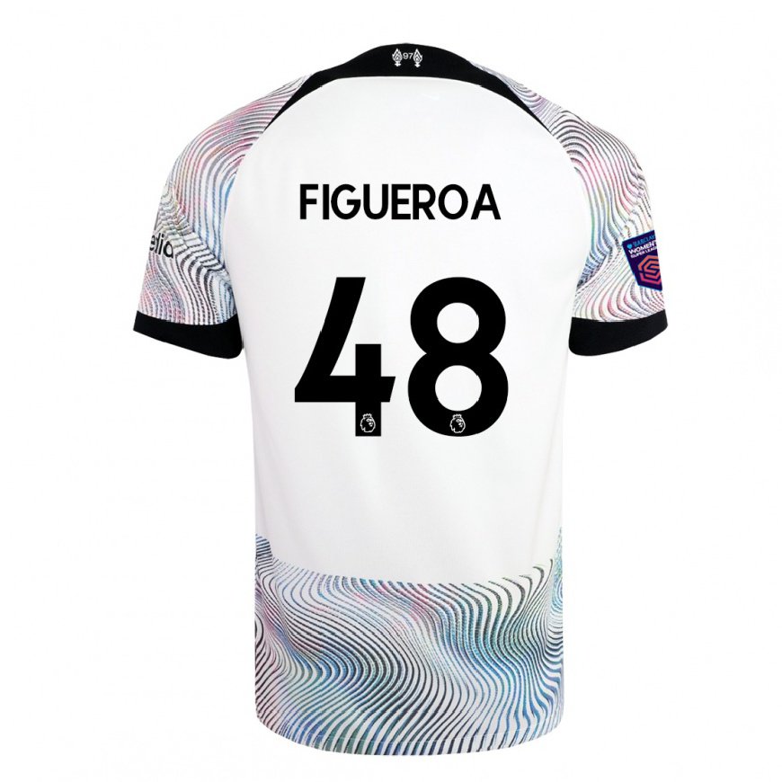 Kandiny Hombre Camiseta Keyrol Figueroa #48 Blanco Colorido 2ª Equipación 2022/23 La Camisa Chile