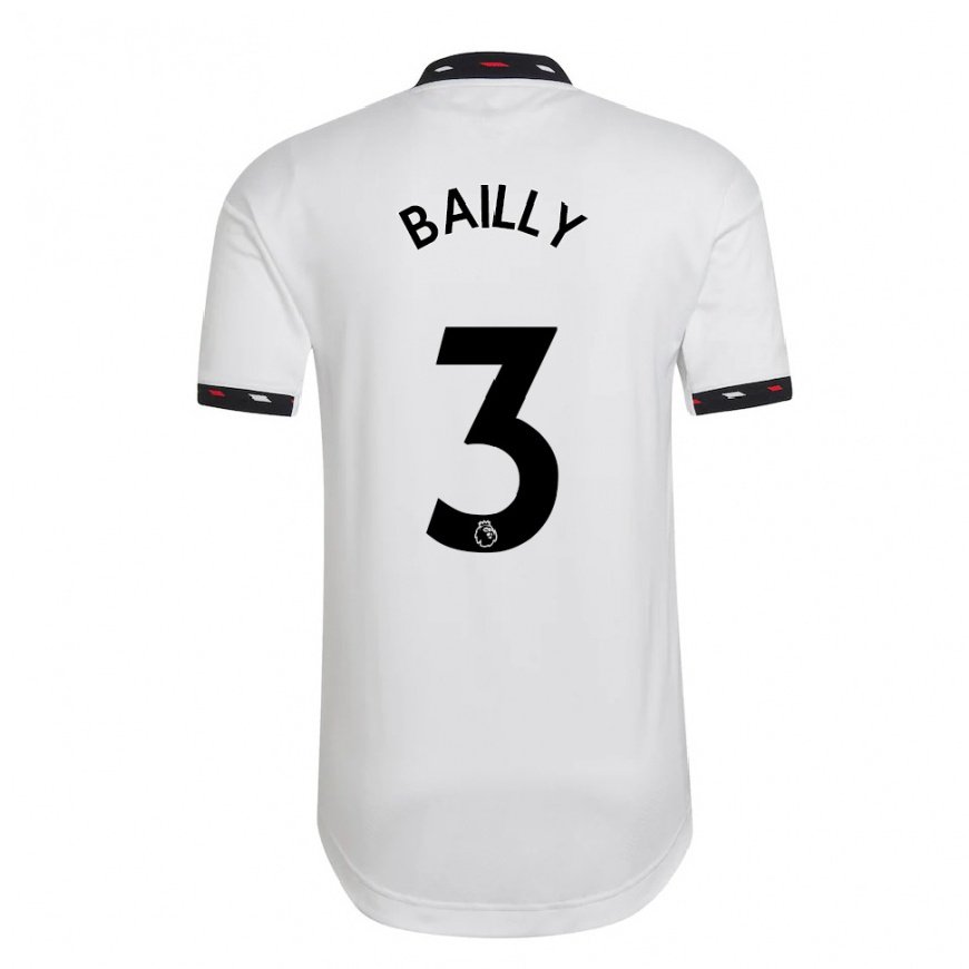 Kandiny Hombre Camiseta Eric Bailly #3 Blanco 2ª Equipación 2022/23 La Camisa Chile